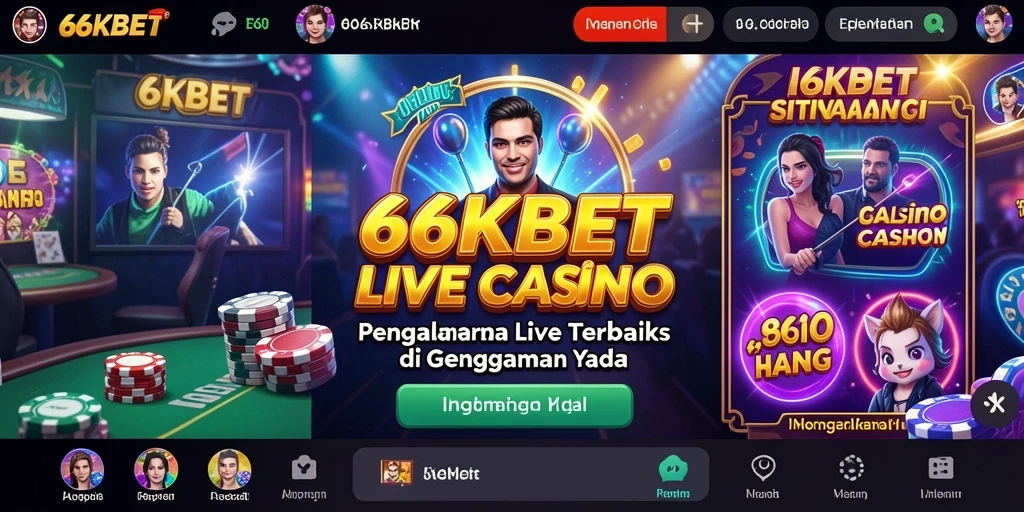 Tampilan gameplay Live Casino yang memukau di 66KBET.