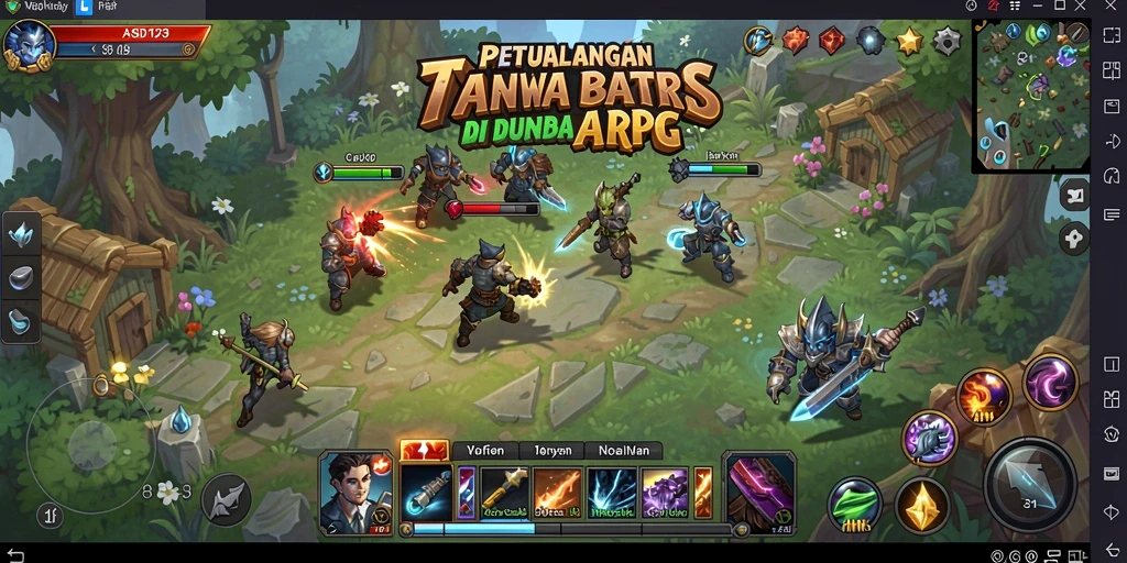 Screenshot menunjukkan aksi mendebarkan dalam game ARPG ASD123.