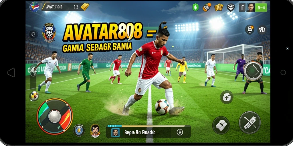 Tampilan gameplay sepak bola yang menarik dan kompetitif.