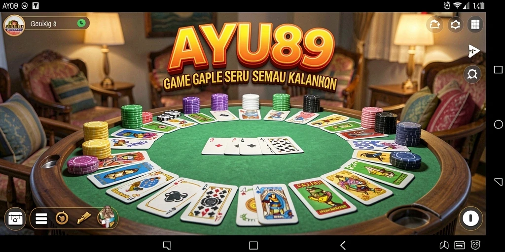 Tampilan gameplay seru di AYU89 dengan kartu Gaple.
