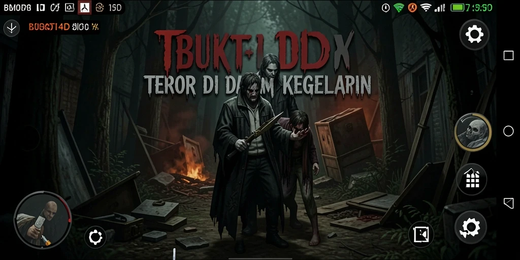 Tampilan gameplay BUKTI4D yang menyeramkan dan menegangkan.