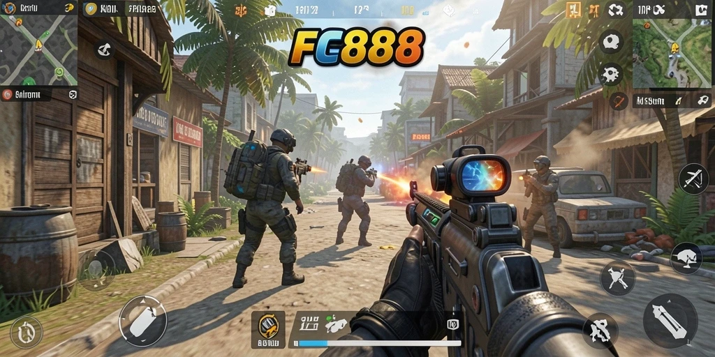 Tangkapan layar utama FC888 menunjukkan aksi gameplay yang mendebarkan.