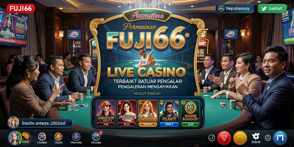 Tampilan gameplay Live Casino yang menampilkan dealer profesional dan meja permainan.