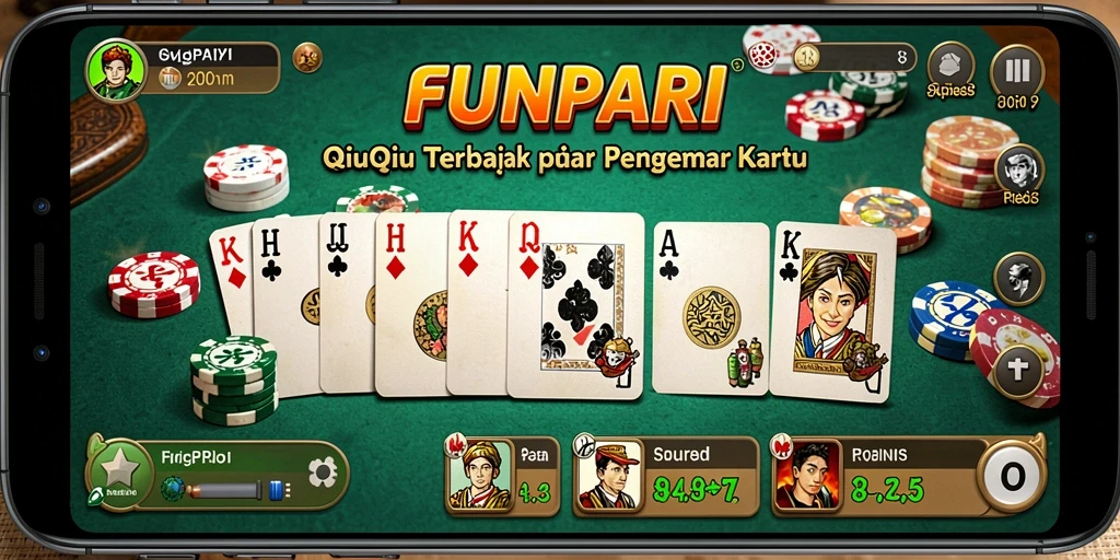 Screenshot gameplay QiuQiu di FUNPARI yang penuh aksi.