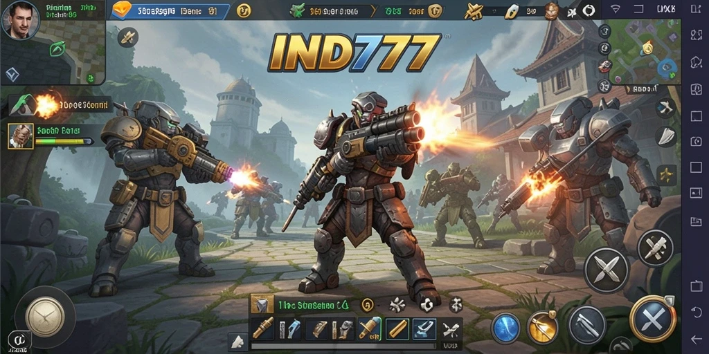 Screenshot IND777 menunjukkan pertempuran strategis yang epik.