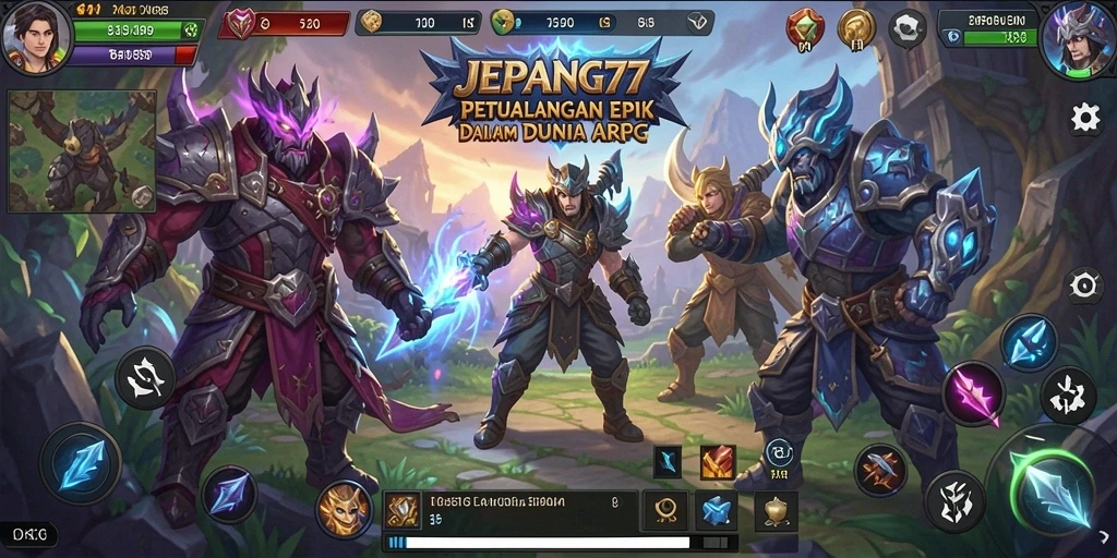 Tampilan gameplay ARPG yang epik dalam JEPANG77.