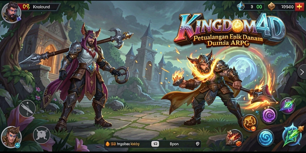 Tampilan gameplay seru di dunia fantasi KINGDOM4D yang menakjubkan.