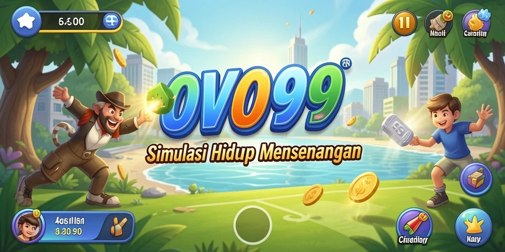 Tampilan gameplay OVO99 yang penuh warna dan interaktif.
