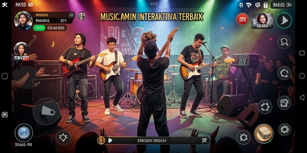 Screenshot gameplay RK55 menunjukkan keseruan dalam memainkan lagu.