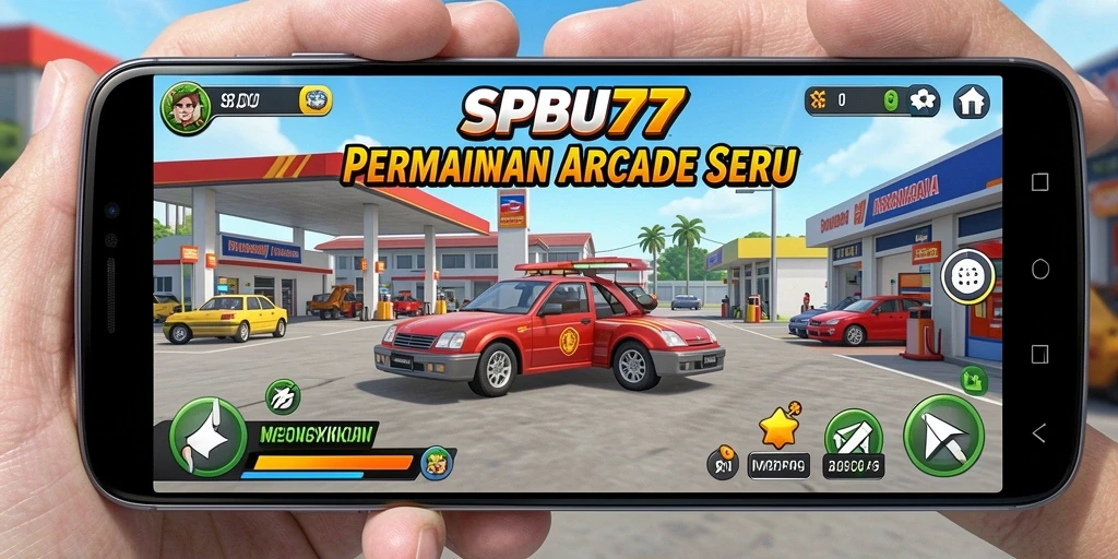 Tangkapan layar gameplay SPBU77 yang menunjukkan aksi seru dalam permainan Arcade.