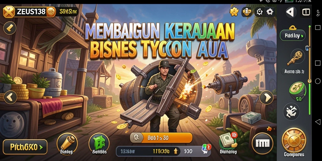 Screenshot utama ZEUS138 menampilkan gameplay Tycoon yang seru.