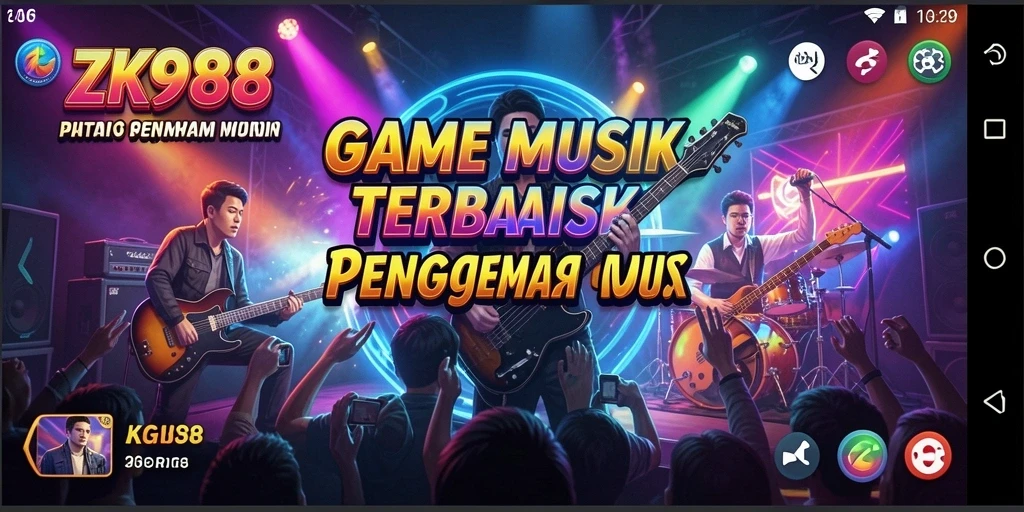 Tampilan menarik dari gameplay ZK988 dengan berbagai lagu musik.