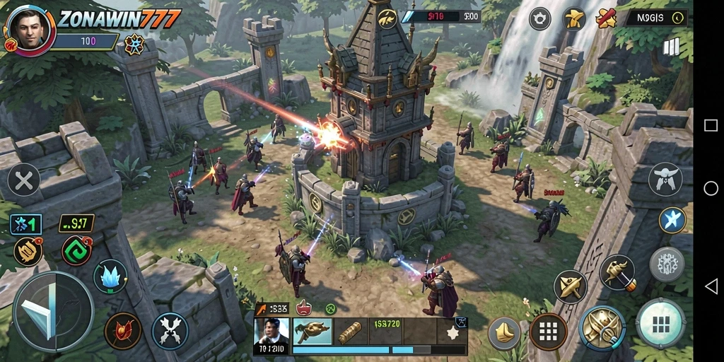 Gameplay ZONAWIN777 yang menarik dalam pertahanan menara.